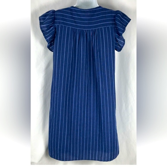 I Love Womens Size Small Navy/White Stripe Pocket Embroidered Chest Design Dress - Picture 2 of 9